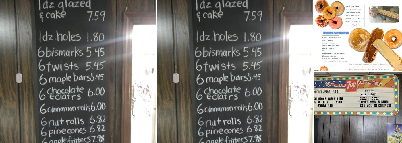 Dude's House of Donuts Menu