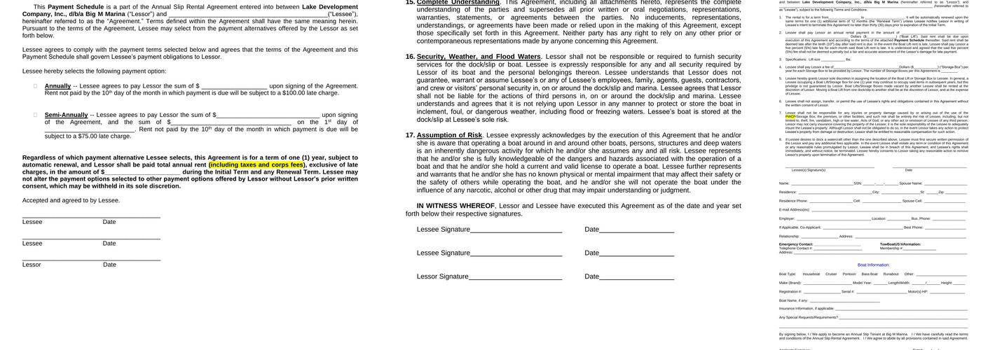 Big M Marina Ice Cream Shop Menu