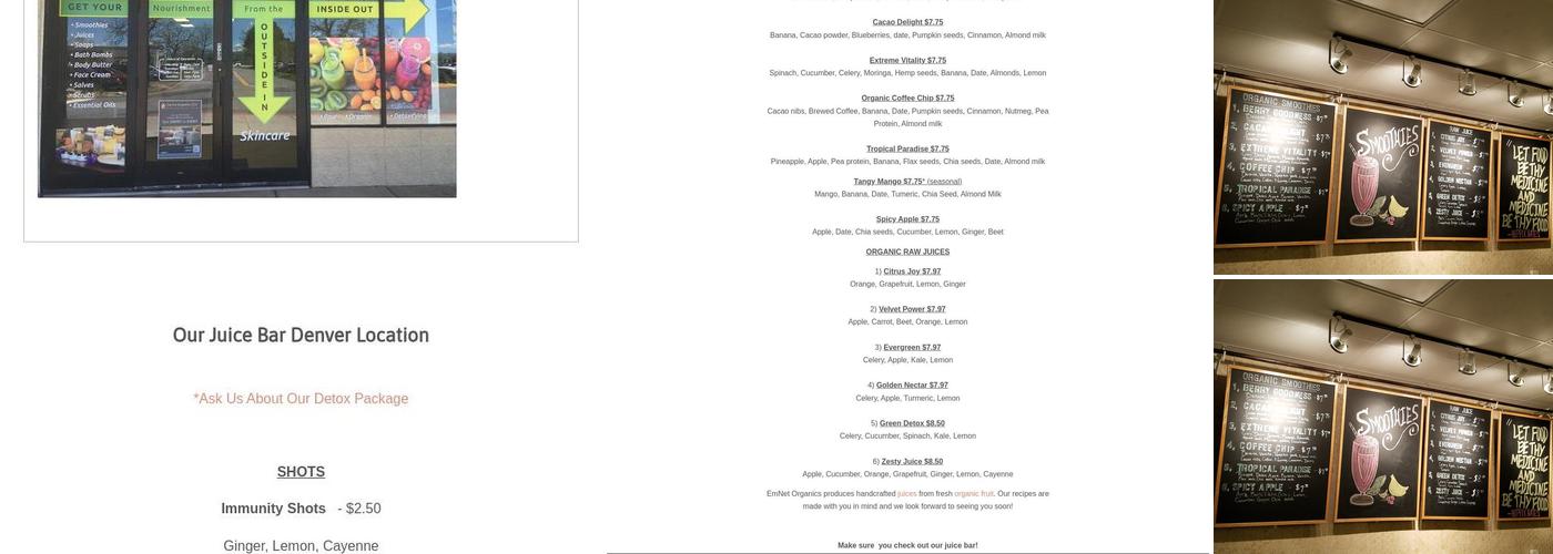 EmNet Organics Menu