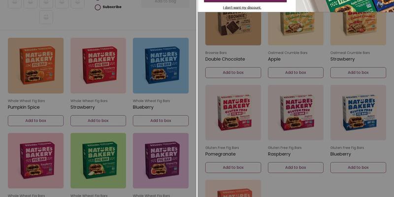Nature's Bakery Menu