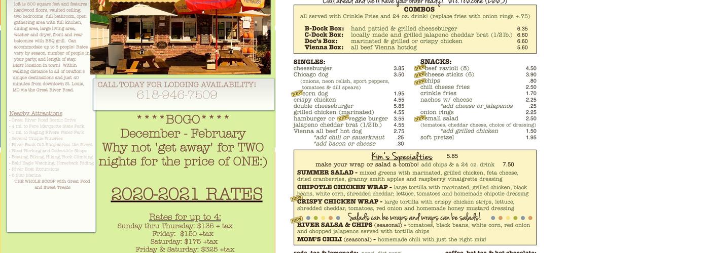 The Loft at The Whole Scoop Menu