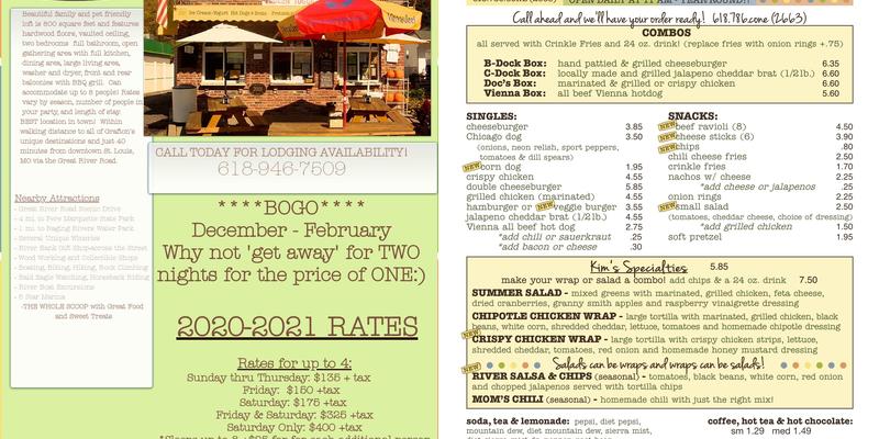 The Loft at The Whole Scoop Menu