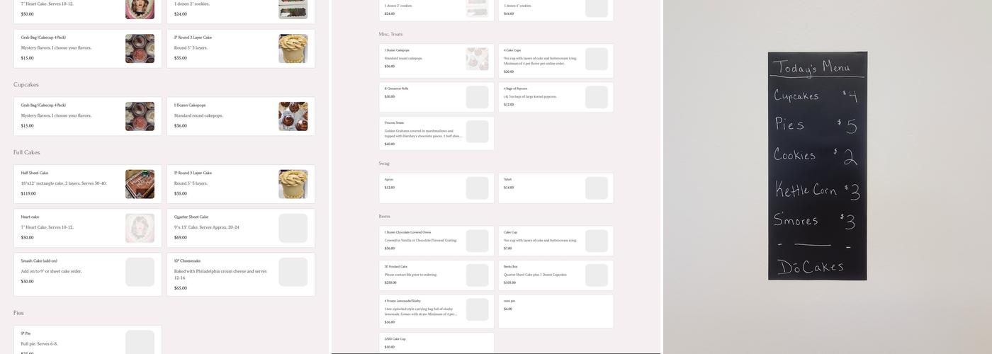 DōCakes Menu