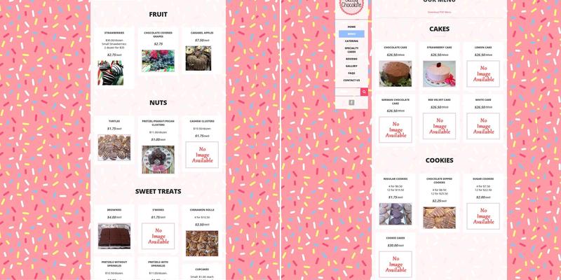 Classy Chocolate Menu