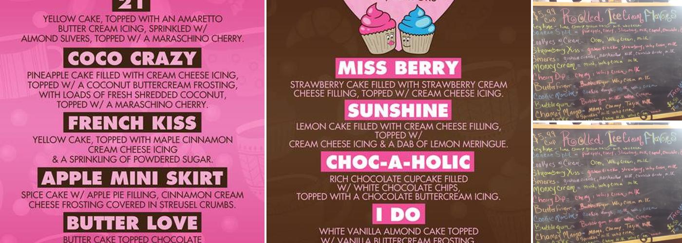 Cupcakin Menu