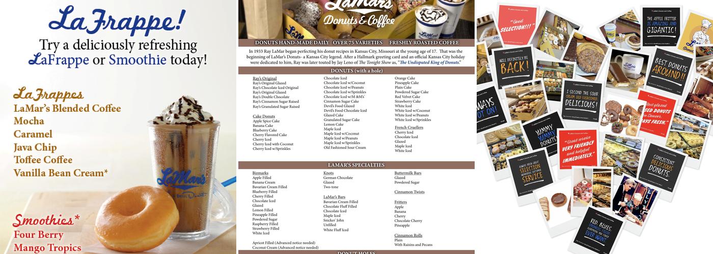 LaMar's Donuts and Coffee Menu