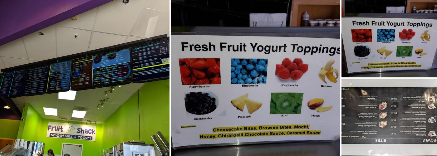 Fruit Shack Smoothies, Bowls and Fresh Juices Menu