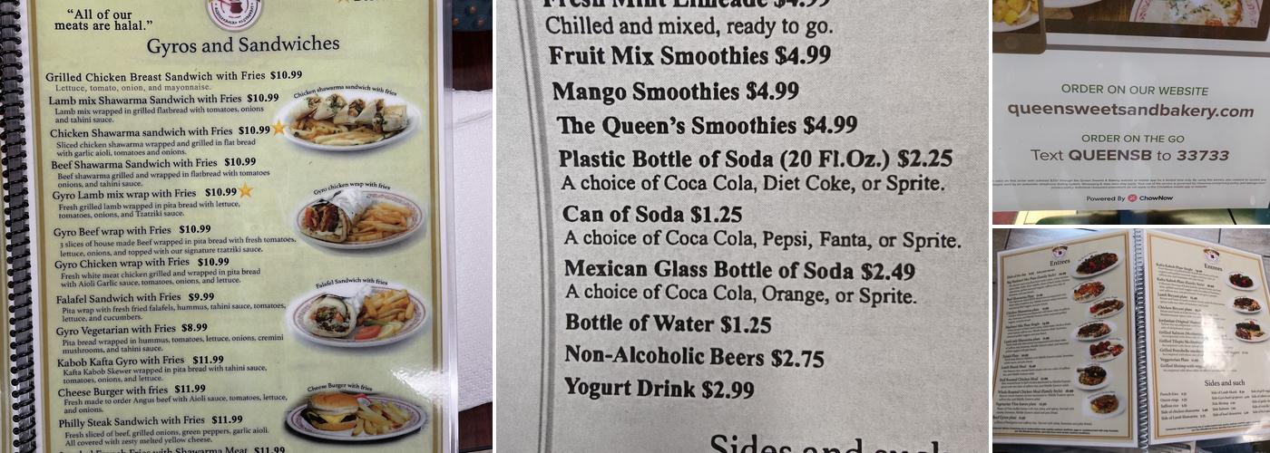 Queen Sweets And Mediterranean Grill Menu