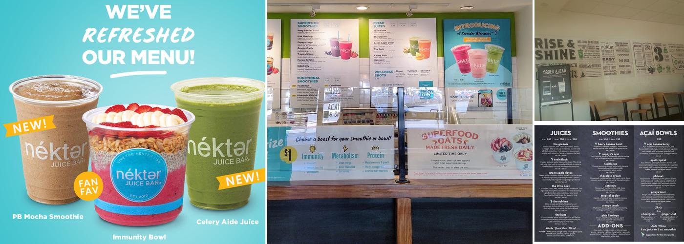 Nekter Juice Bar Menu