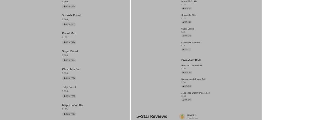 Francisco's Bakery Menu