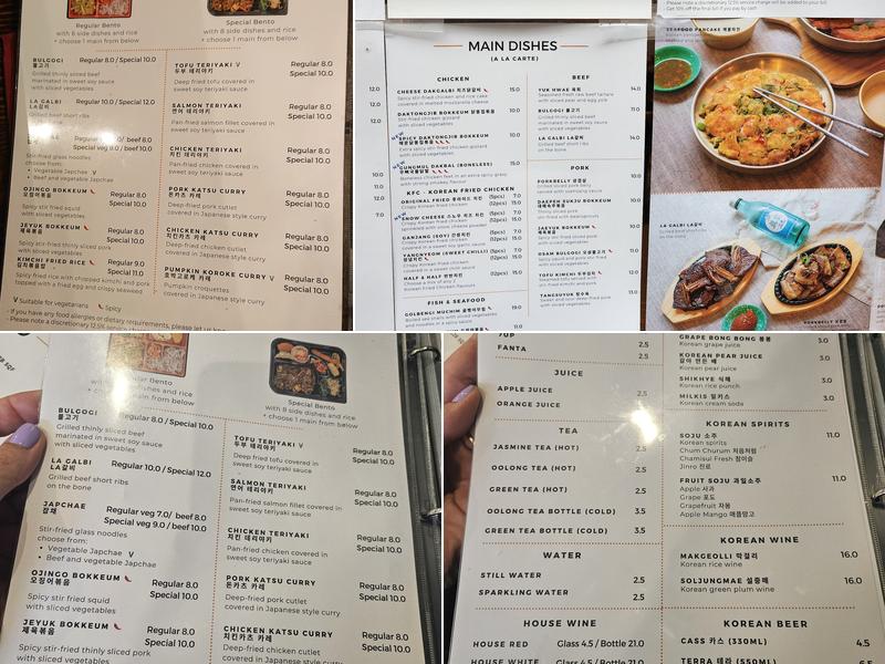 Kangnam Pocha Menu