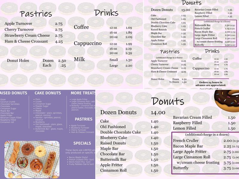 Popular Donuts Menu