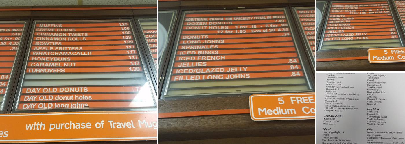 Mister Donut Menu
