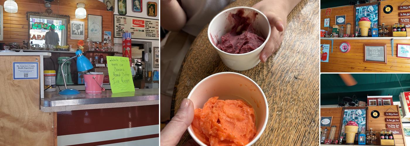 Sara's Ice Cream Menu