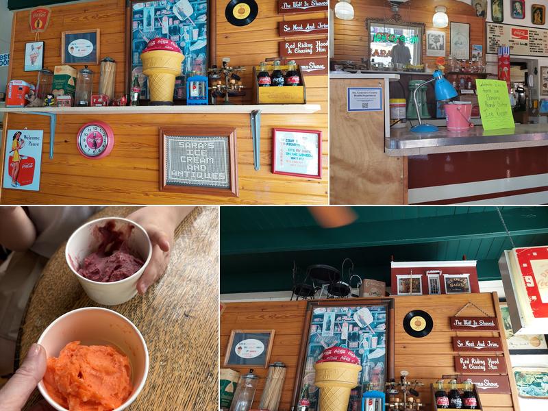 Sara's Ice Cream Menu