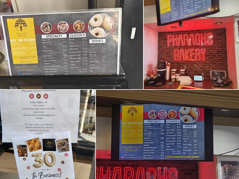 Pharaohs Donuts Menu