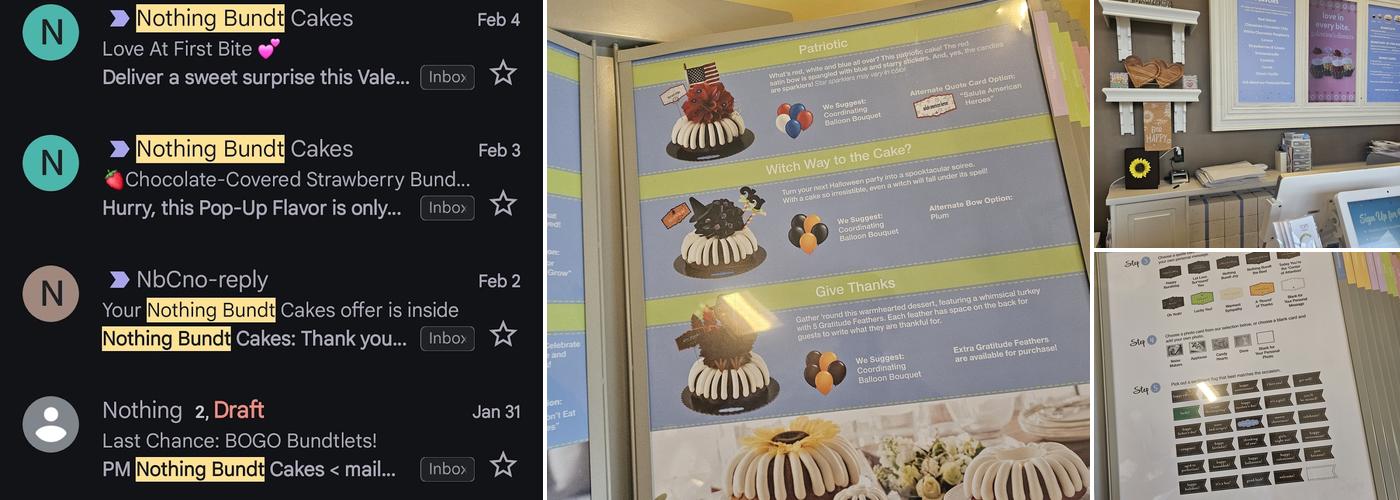 Nothing Bundt Cakes Menu