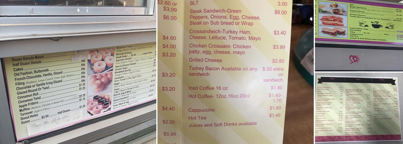 Kelly's Donuts Menu