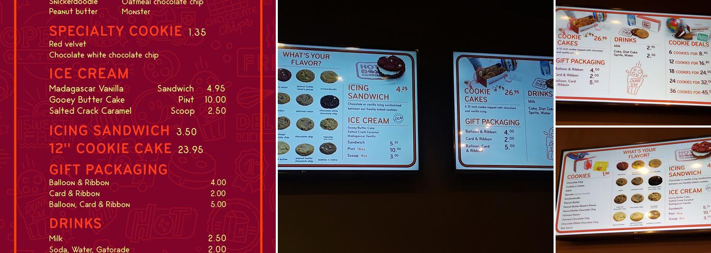 Hot Box Cookies Menu