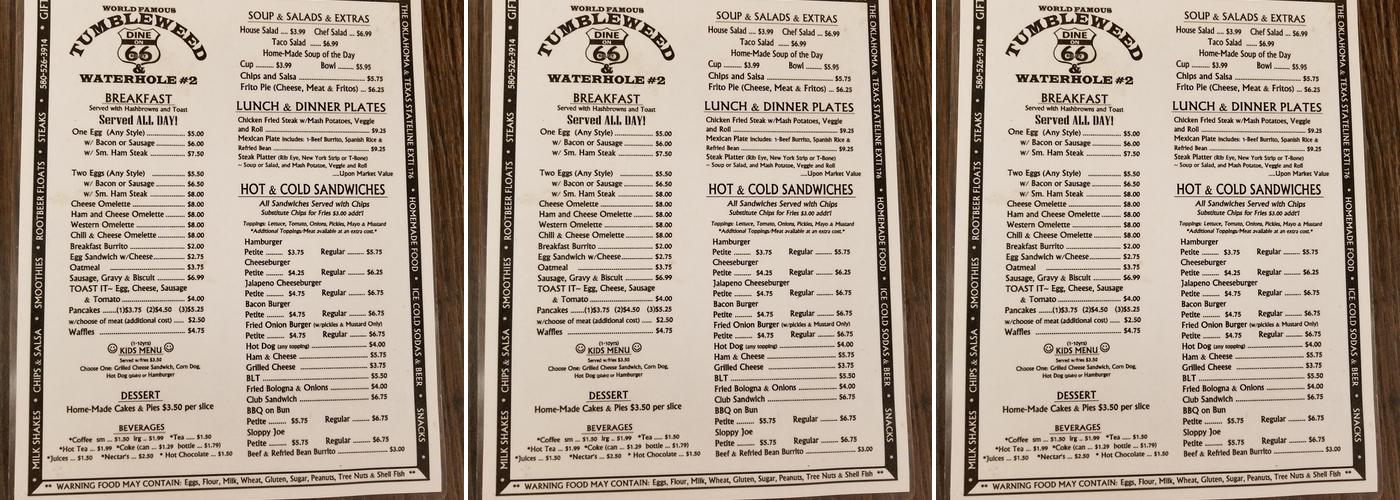 Water Hole 2 Menu