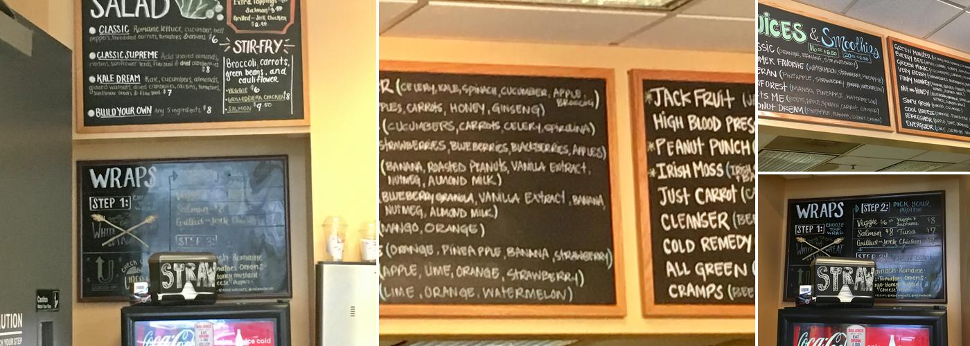 Juiced Up Juice Bar Menu