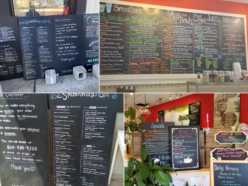 Liquid Nirvana Juice Bar Menu