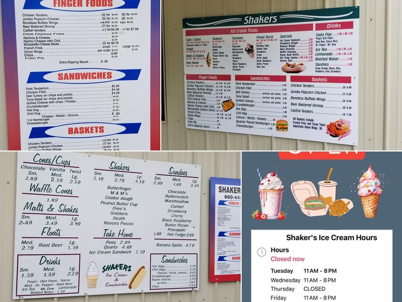 Shakers Menu