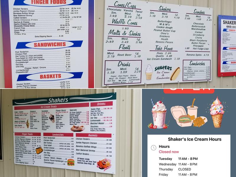 Shakers Menu