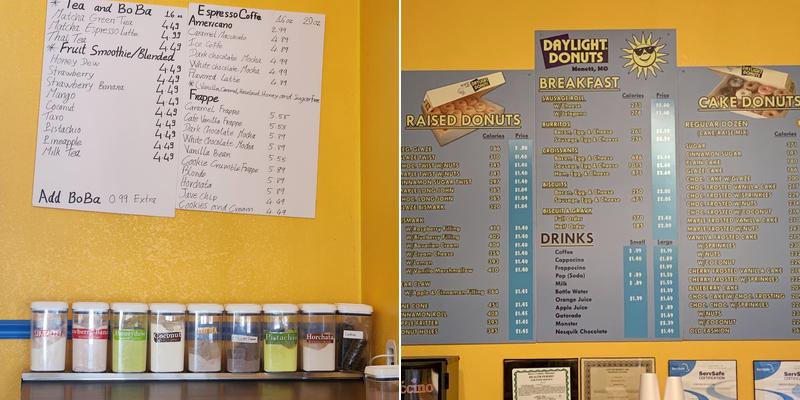 7DAY Donuts Menu