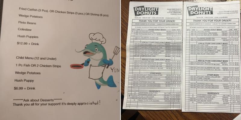 Daylight Donuts Menu