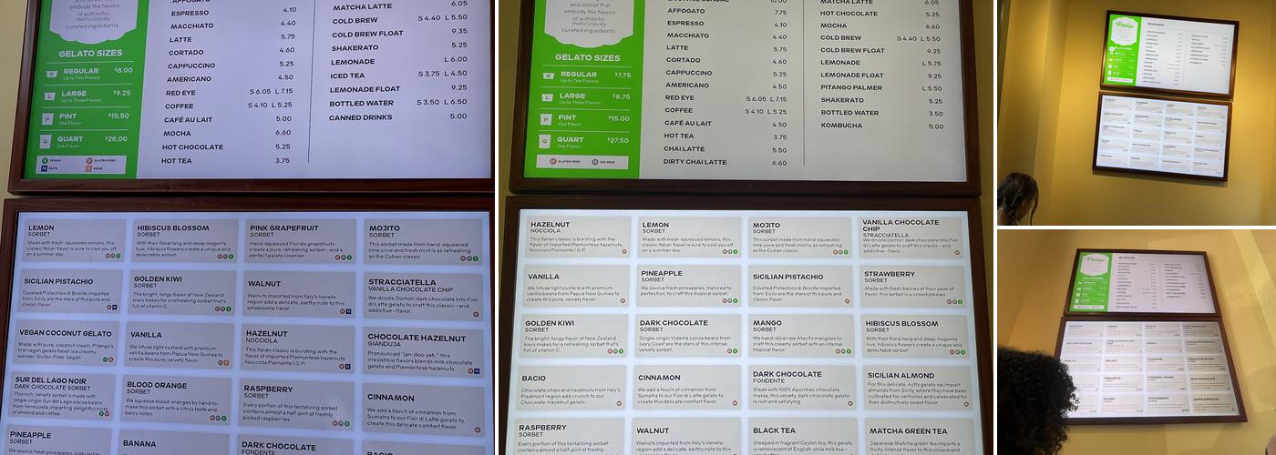 Pitango Gelato & Coffee, Penn Quarter Menu