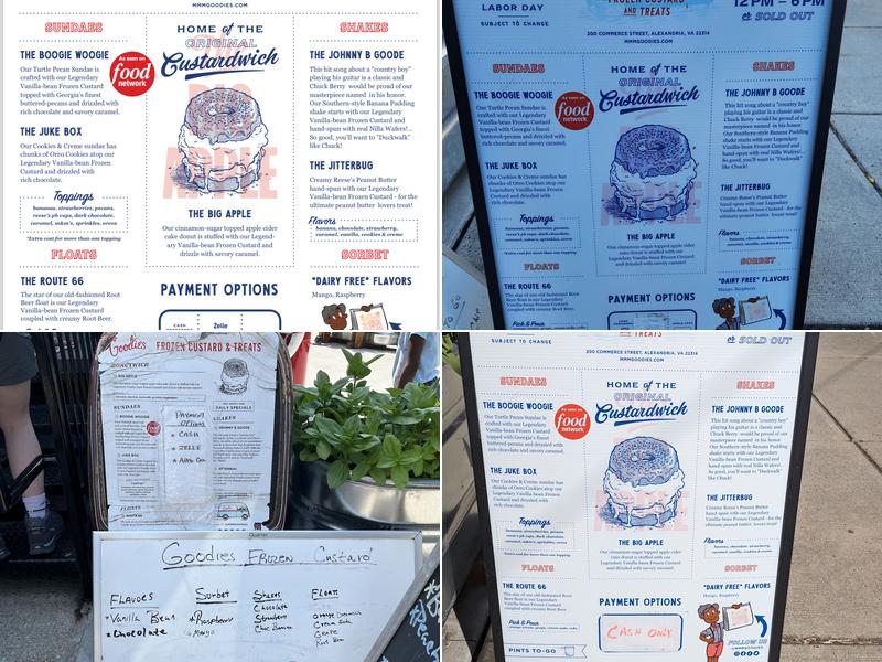 Goodies Frozen Custard & Treats Menu