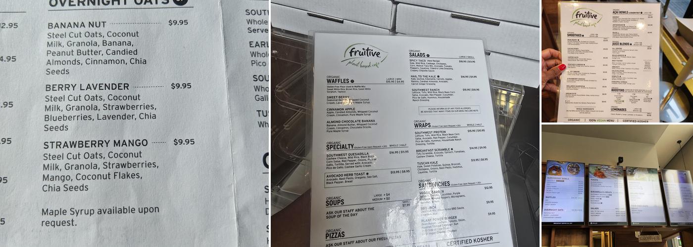Fruitive Menu