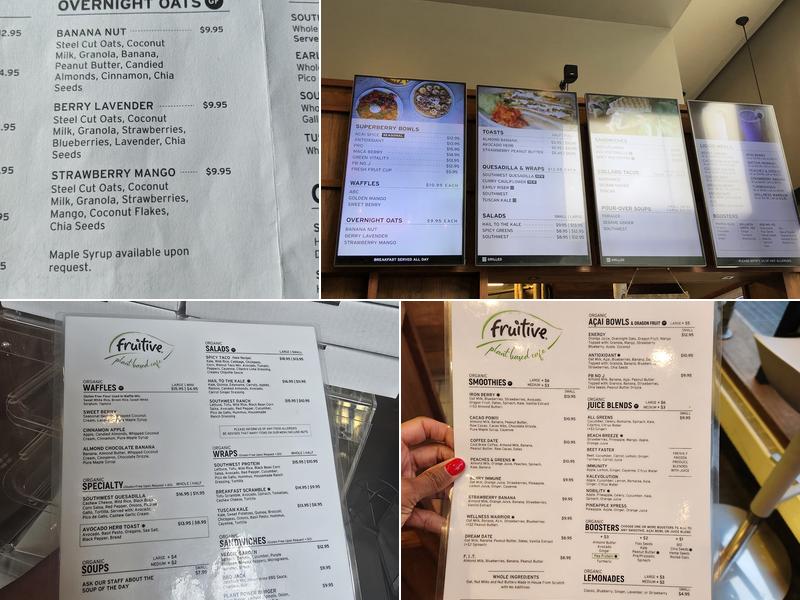 Fruitive Menu