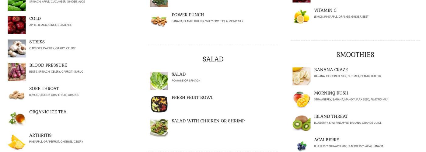 New Life Juice Bar & Lounge Menu