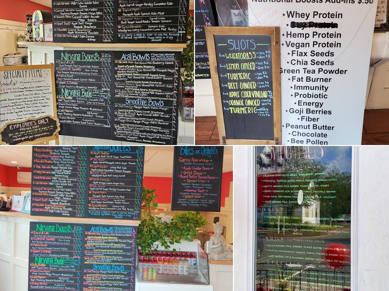 Liquid Nirvana Juice and Smoothie Bar Menu