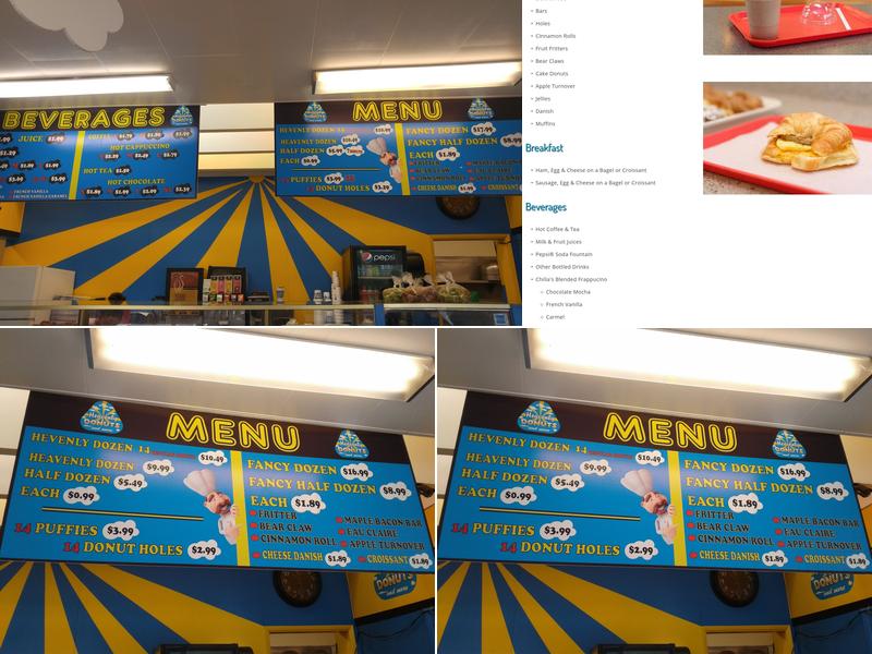 Heavenly Donuts Menu