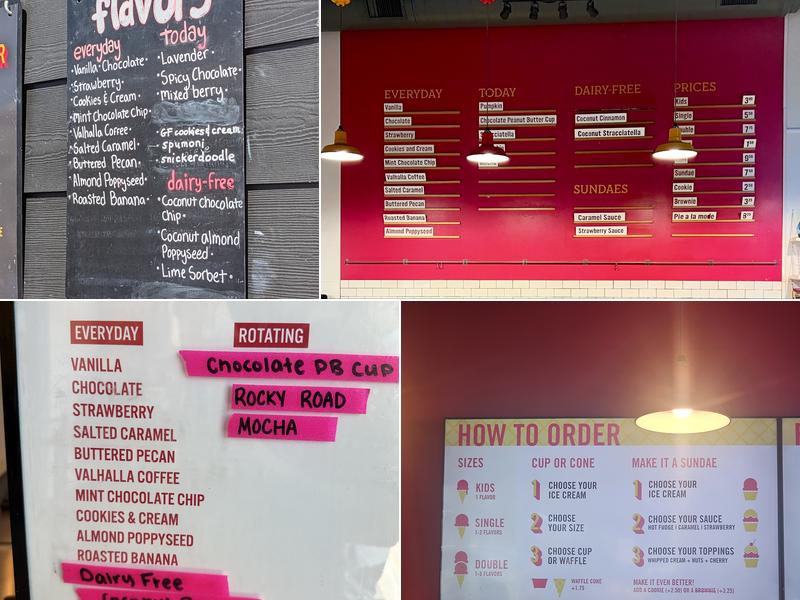 Ice Cream Social Menu