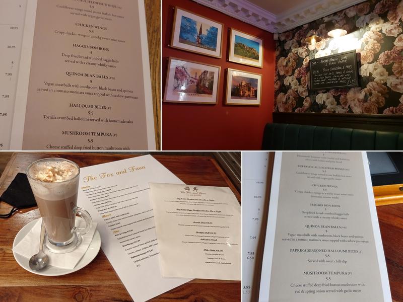 The Fox and Faun Menu