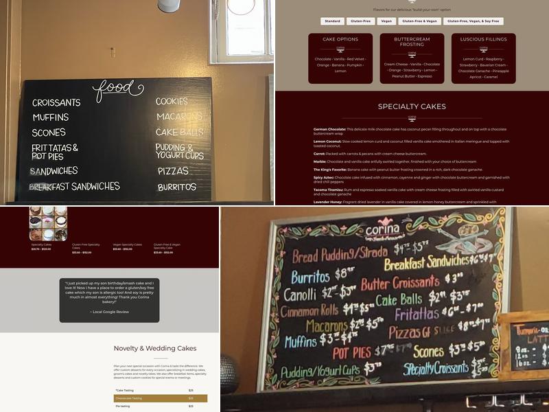 Corina Bakery Menu