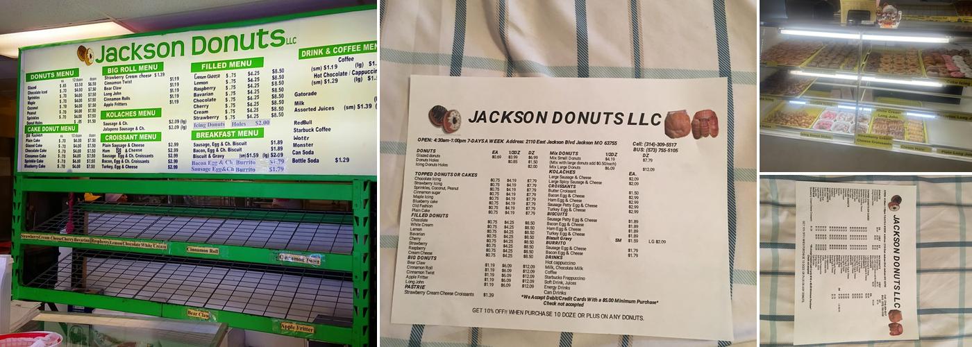 Jackson Donuts LLC Menu