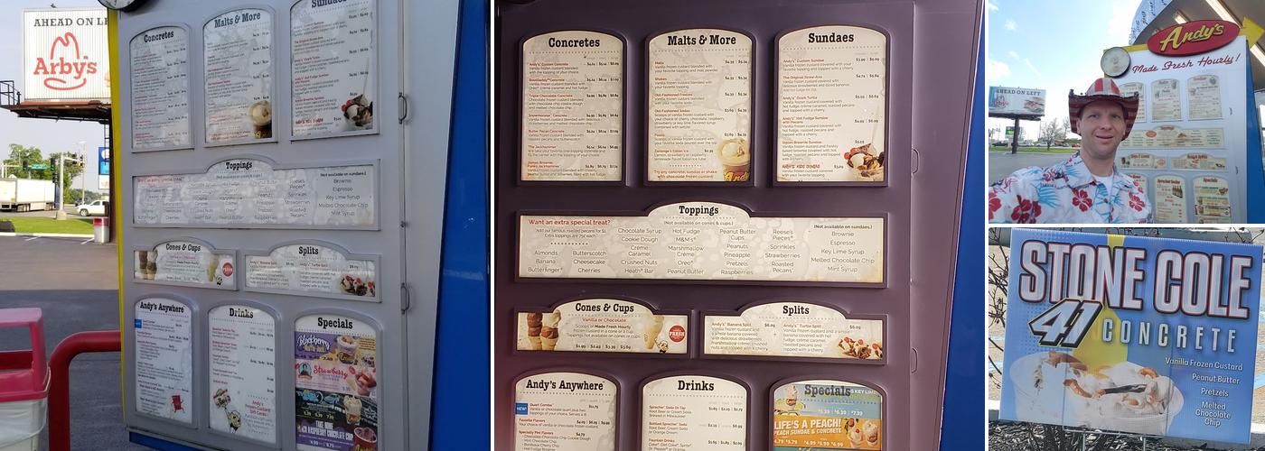 Andy's Frozen Custard Menu