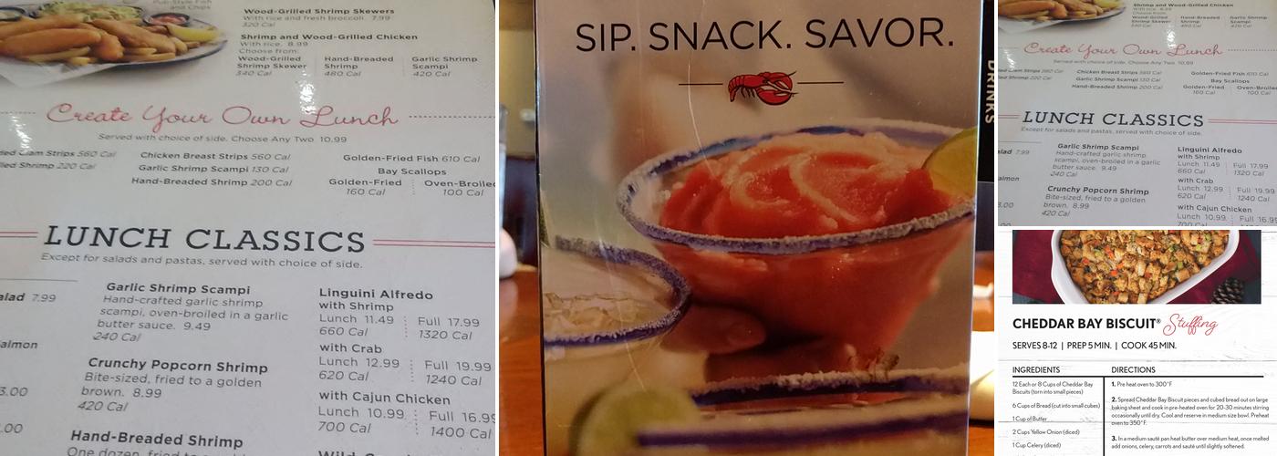 Red Lobster Menu