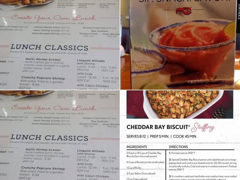 Red Lobster Menu
