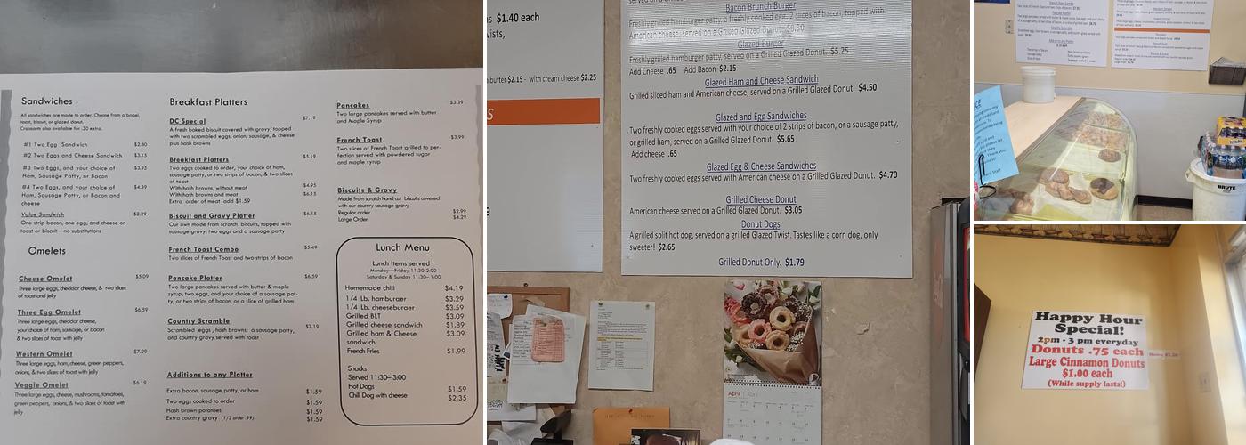 Doughnut Cupboard Menu
