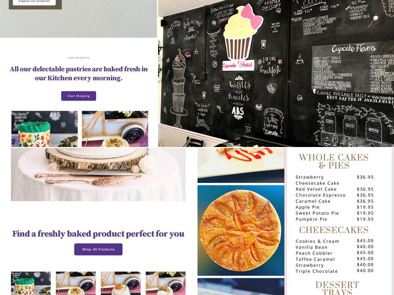 Cupcake Fetish Cafe Menu