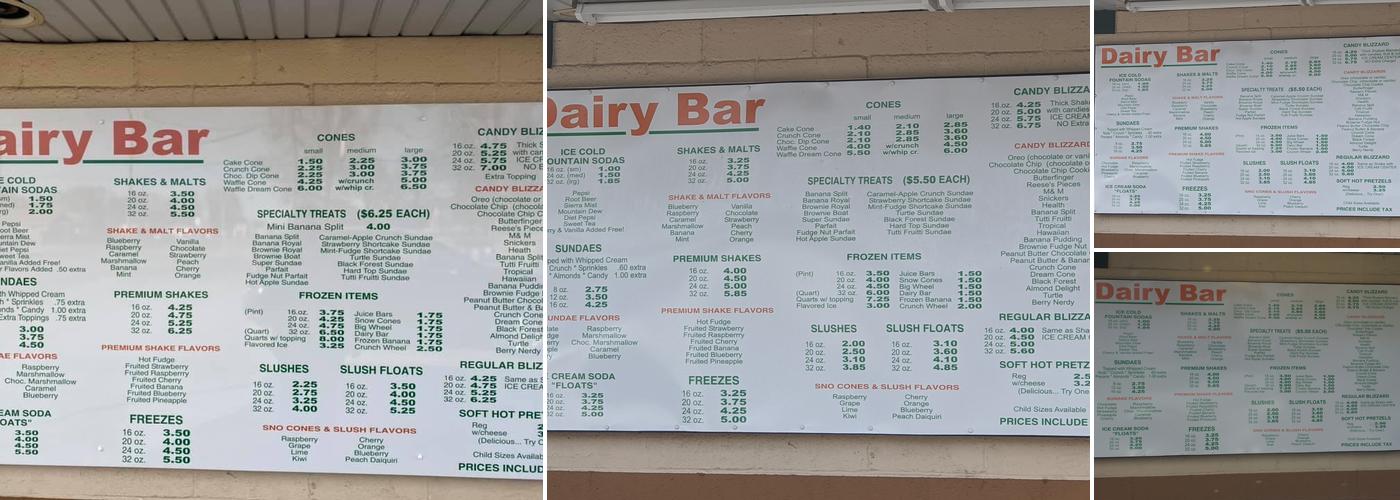 Lisa's Dairy Bar Menu