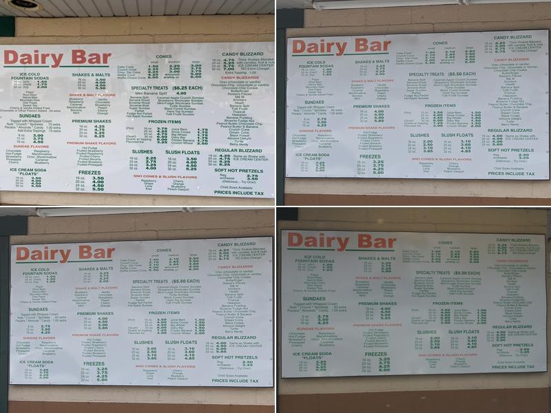 Lisa's Dairy Bar Menu