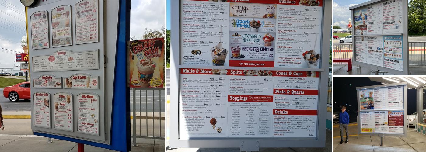 Andy's Frozen Custard Menu