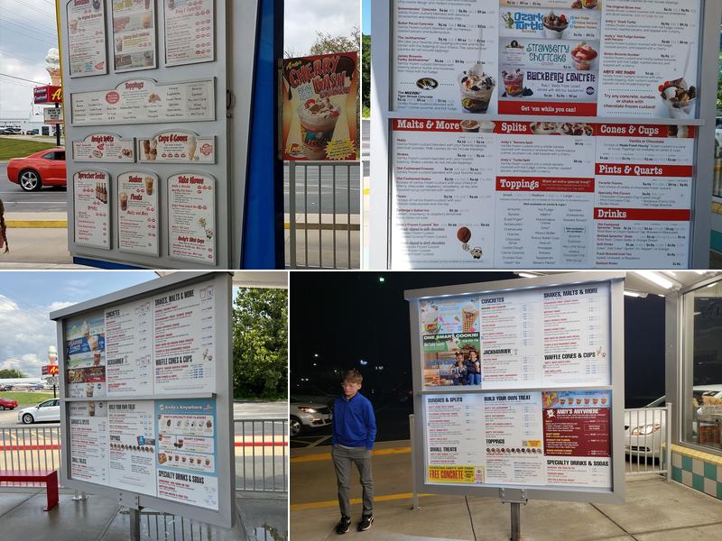 Andy's Frozen Custard Menu